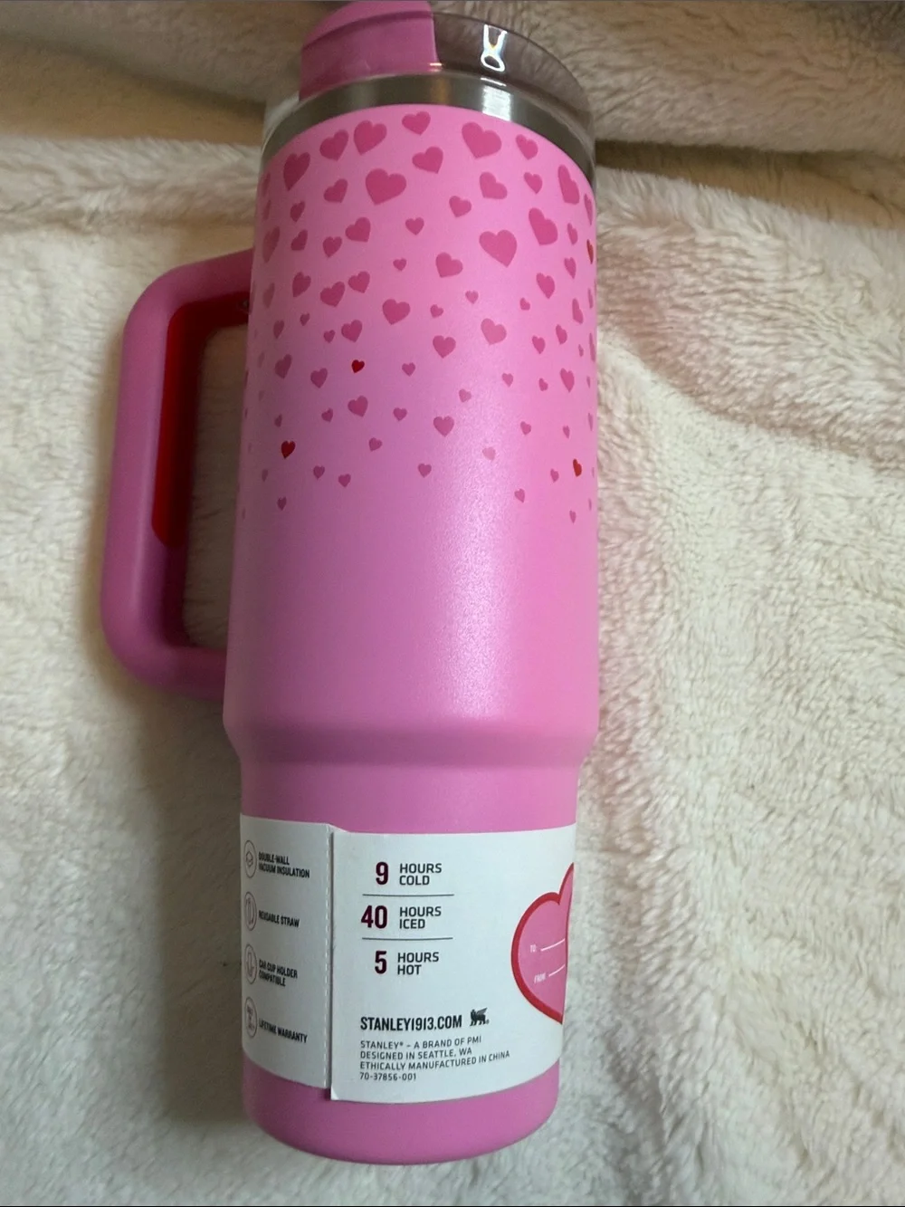 NWT Stanley Valentines Pink Heart Quencher 30oz Tumbler - Picture 4 of 5
